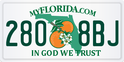 FL license plate 2808BJ