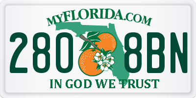 FL license plate 2808BN