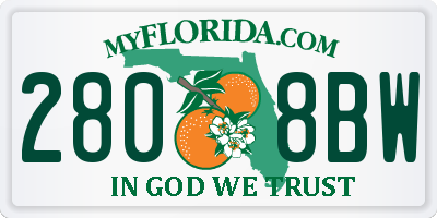 FL license plate 2808BW