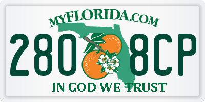 FL license plate 2808CP