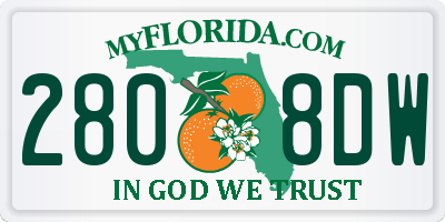 FL license plate 2808DW