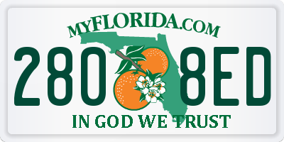 FL license plate 2808ED