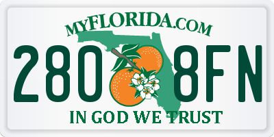FL license plate 2808FN