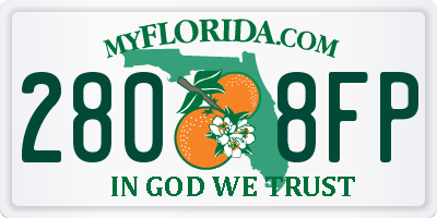 FL license plate 2808FP