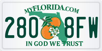 FL license plate 2808FW