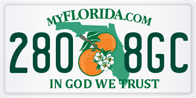 FL license plate 2808GC