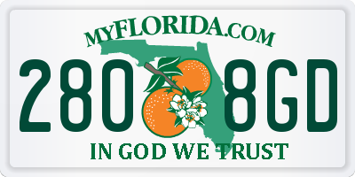 FL license plate 2808GD