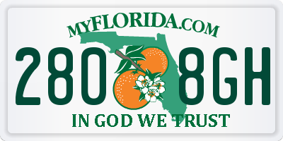 FL license plate 2808GH