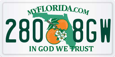 FL license plate 2808GW