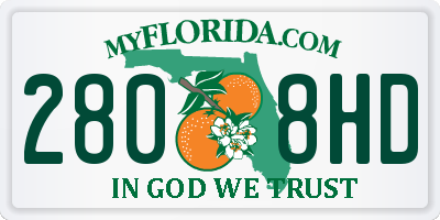 FL license plate 2808HD