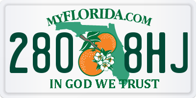 FL license plate 2808HJ