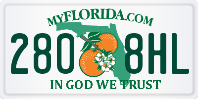 FL license plate 2808HL