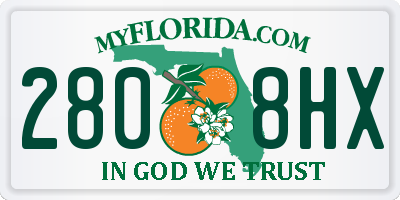 FL license plate 2808HX