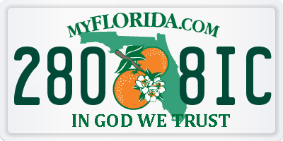FL license plate 2808IC