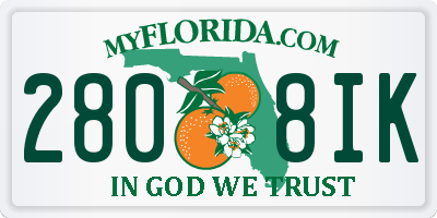 FL license plate 2808IK
