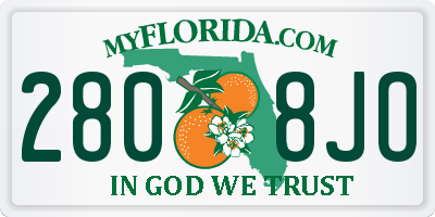 FL license plate 2808JO