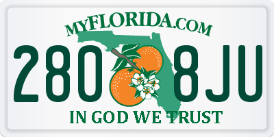 FL license plate 2808JU