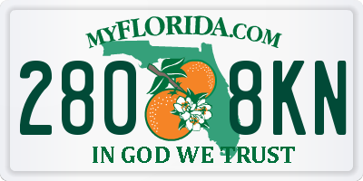 FL license plate 2808KN