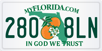 FL license plate 2808LN
