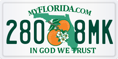 FL license plate 2808MK