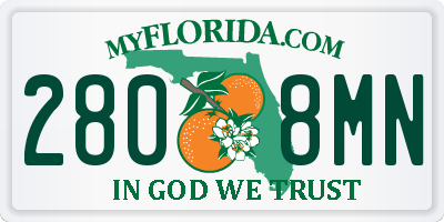FL license plate 2808MN