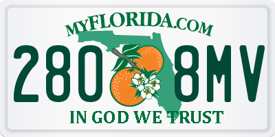 FL license plate 2808MV