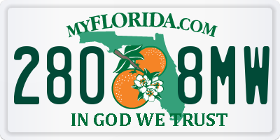 FL license plate 2808MW