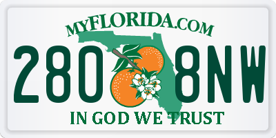 FL license plate 2808NW
