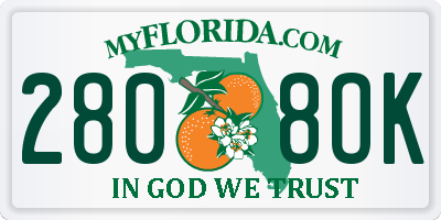 FL license plate 2808OK