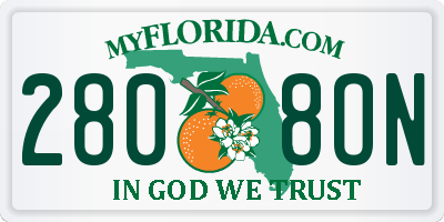 FL license plate 2808ON