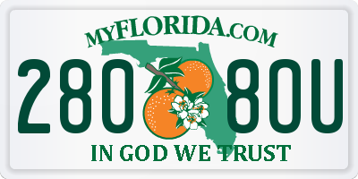 FL license plate 2808OU