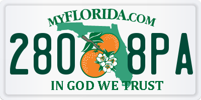 FL license plate 2808PA