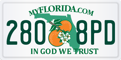 FL license plate 2808PD