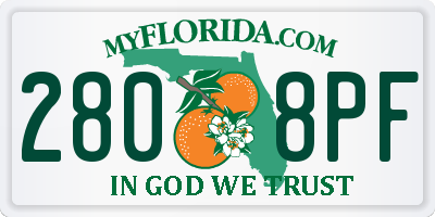 FL license plate 2808PF