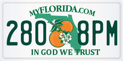 FL license plate 2808PM