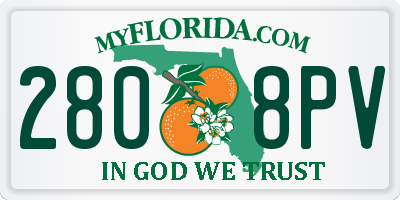 FL license plate 2808PV