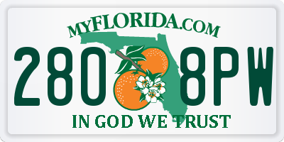FL license plate 2808PW