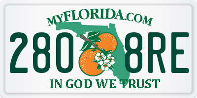 FL license plate 2808RE