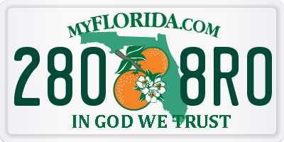 FL license plate 2808RO