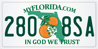 FL license plate 2808SA