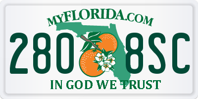 FL license plate 2808SC