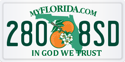 FL license plate 2808SD