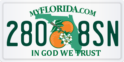 FL license plate 2808SN