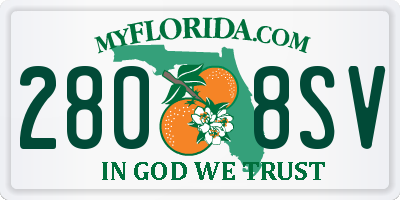 FL license plate 2808SV