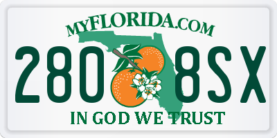 FL license plate 2808SX