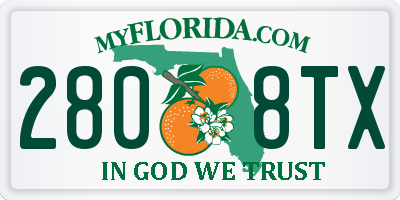 FL license plate 2808TX