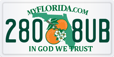 FL license plate 2808UB