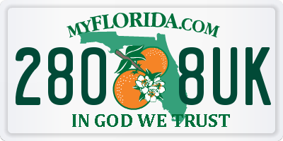 FL license plate 2808UK