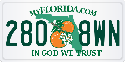 FL license plate 2808WN