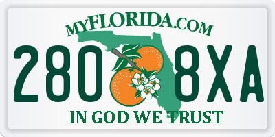 FL license plate 2808XA